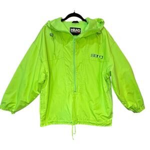 Head Men’s Windbreaker Jacket Size M Green Neon Zip Up Pullover Lightweight